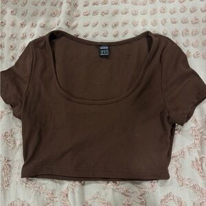 🤍3/$25🤍 SHEIN Chocolate Brown Ribbed Crop Top